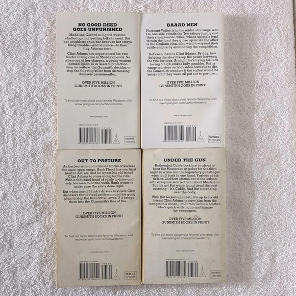 Vintage The Gunsmith All Action Western Romance Novel x4 - Picture 14 of 14